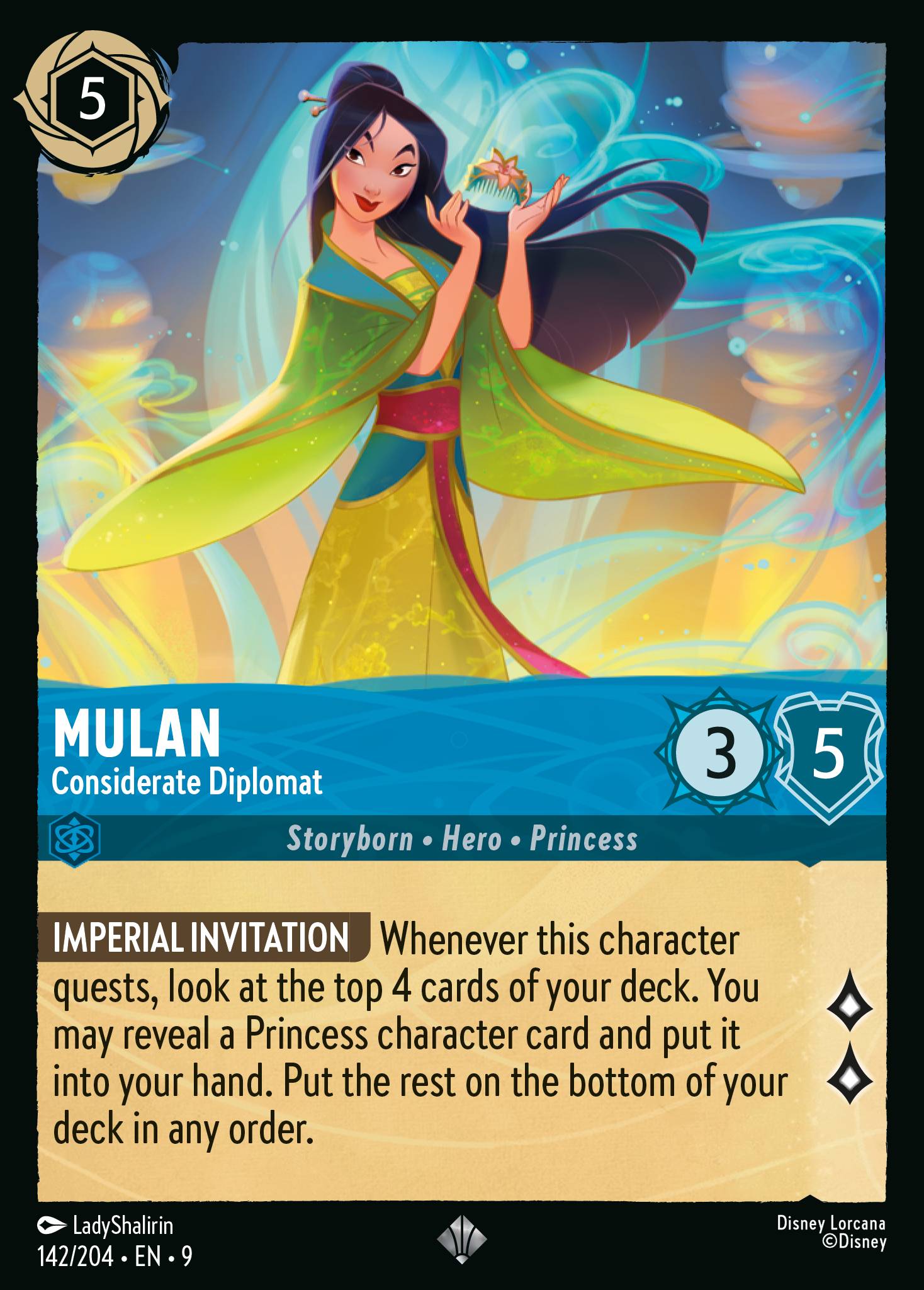 Mulan - Considerate Diplomat - Super Rare Lorcana Card