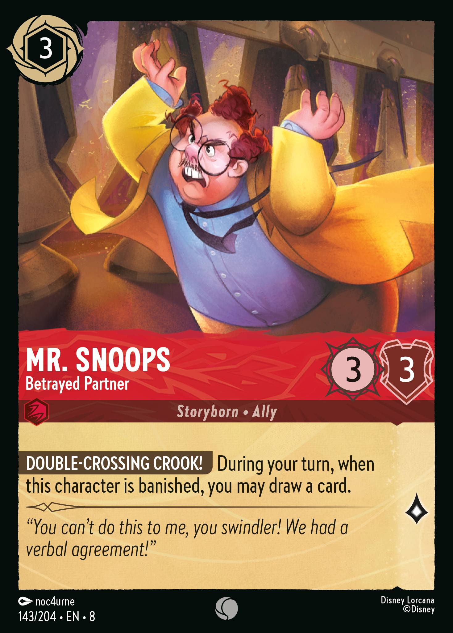 Mr. Snoops - Betrayed Partner - Common Lorcana Card