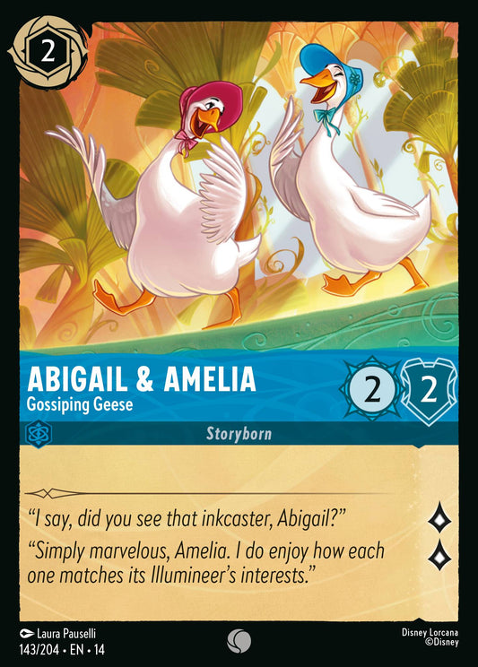 Abigail & Amelia - Gossiping Geese - Common Lorcana Card