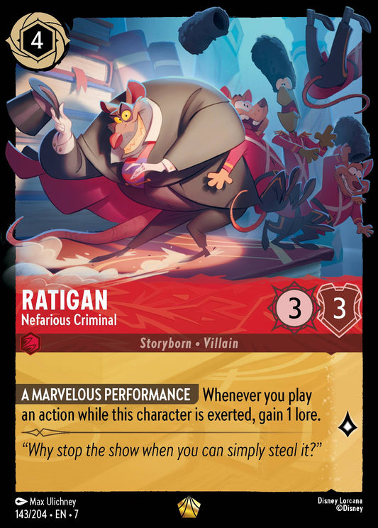 Ratigan - Nefarious Criminal - Legendary Lorcana Card
