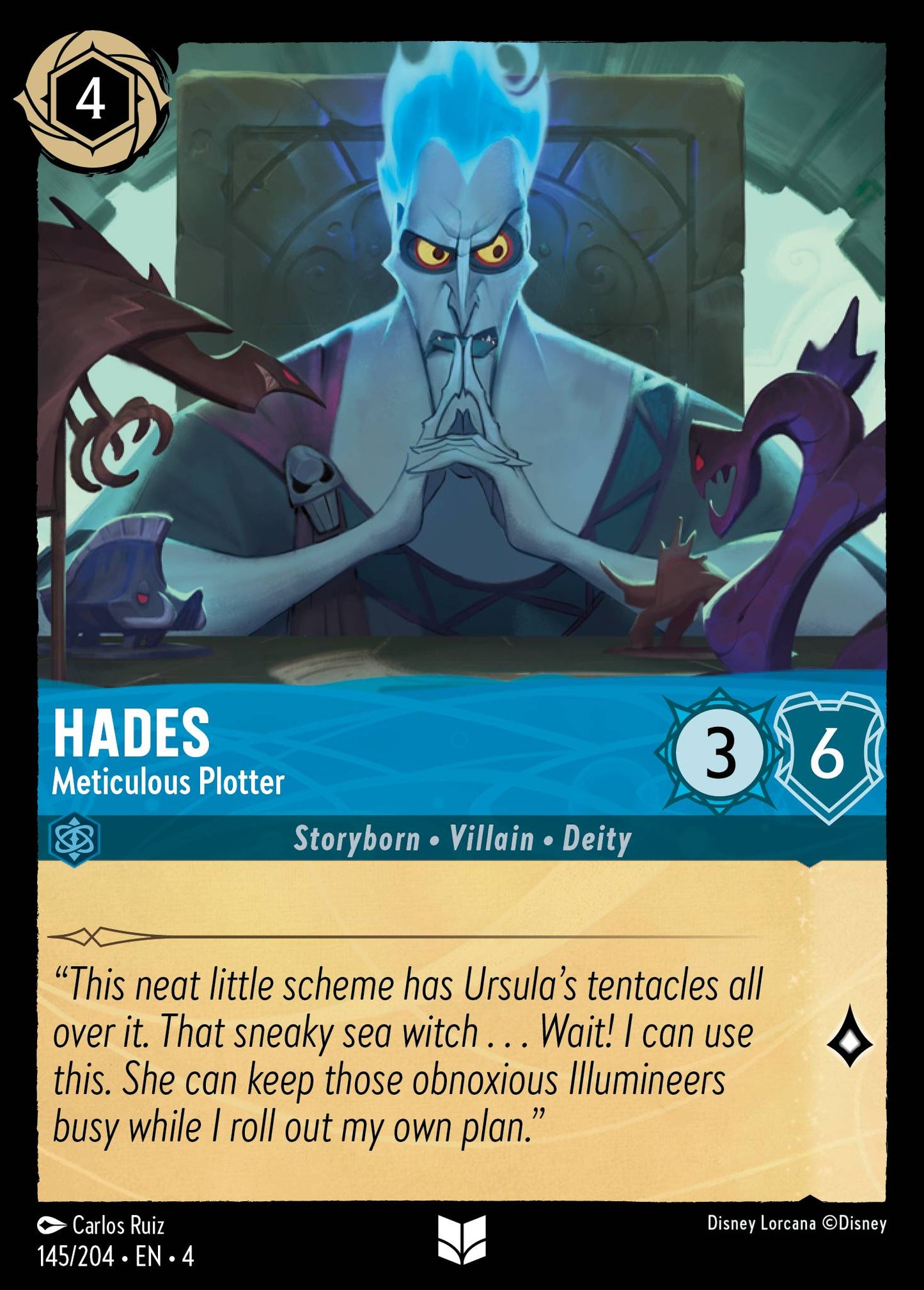 Hades - Meticulous Plotter - Uncommon Lorcana Card
