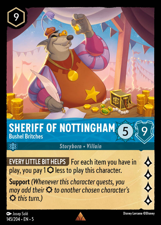 Sheriff of Nottingham - Bushel Britches - Rare Lorcana Card