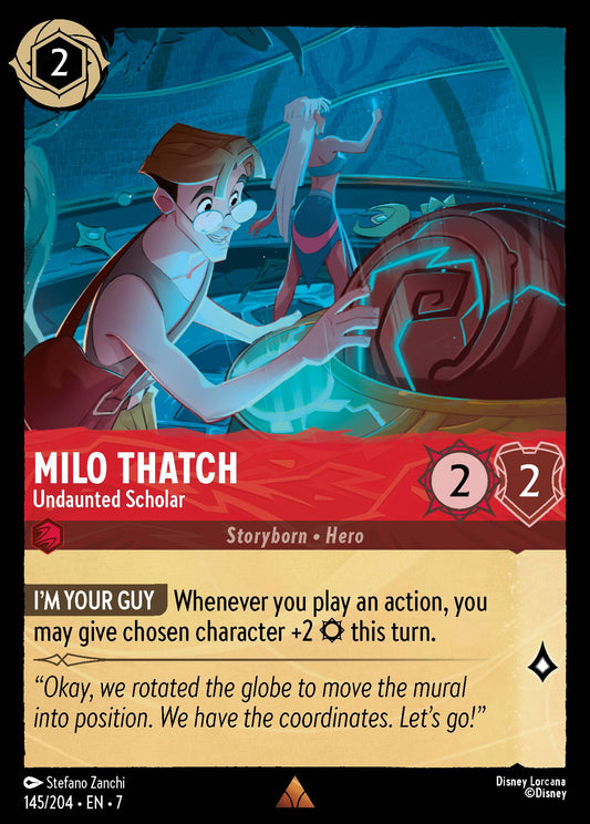 Milo Thatch - Undaunted Scholar - Rare Lorcana Card