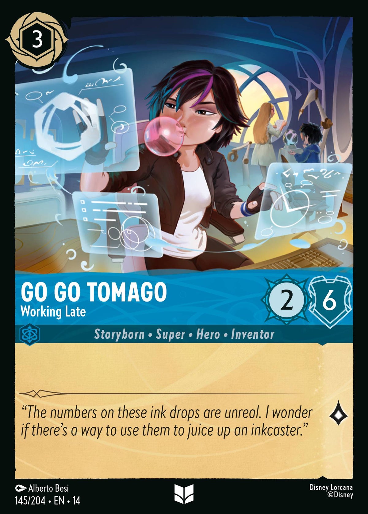 Go Go Tomago - Working Late - Uncommon Lorcana Card