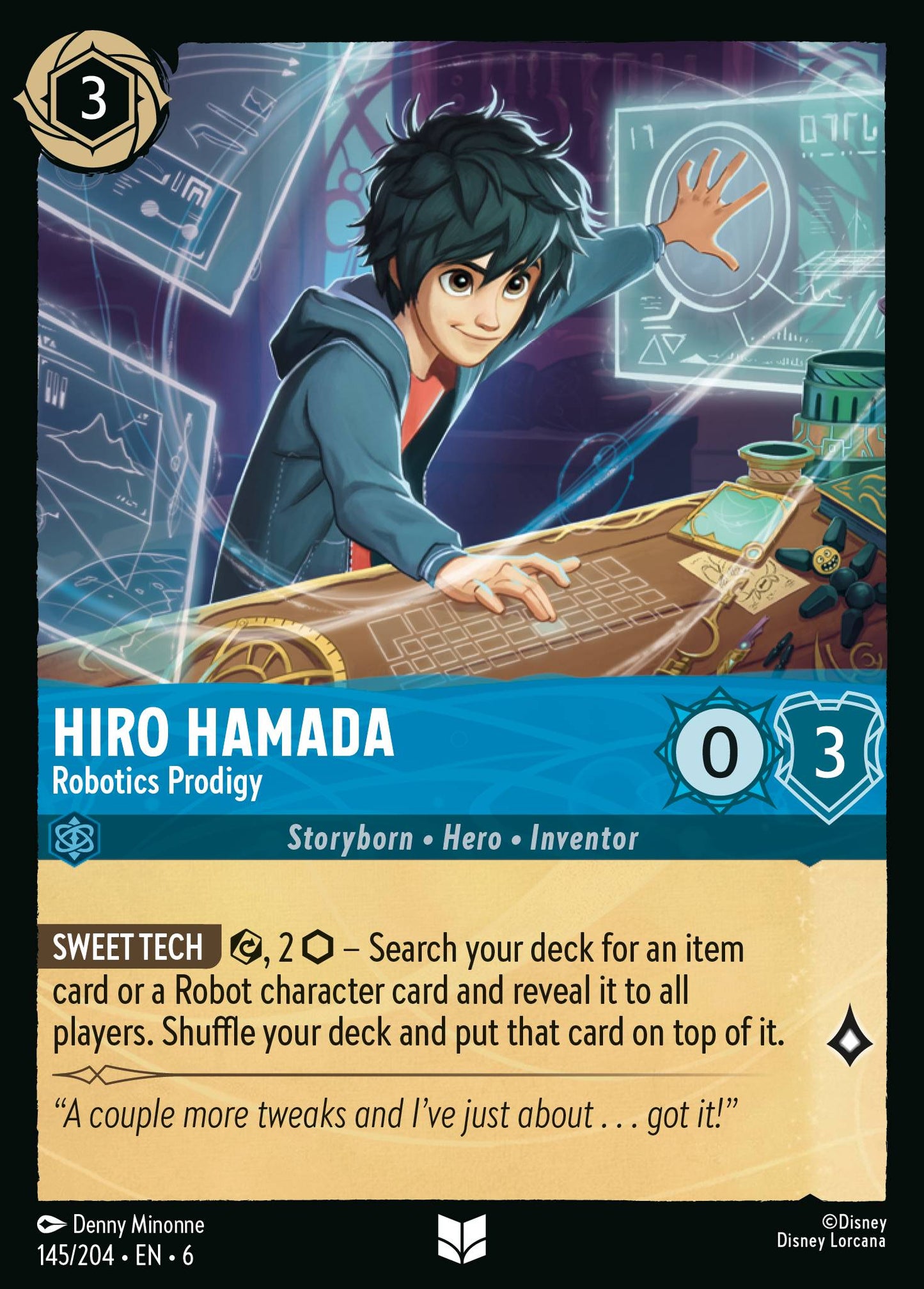 Hiro Hamada - Robotics Prodigy - Uncommon Lorcana Card