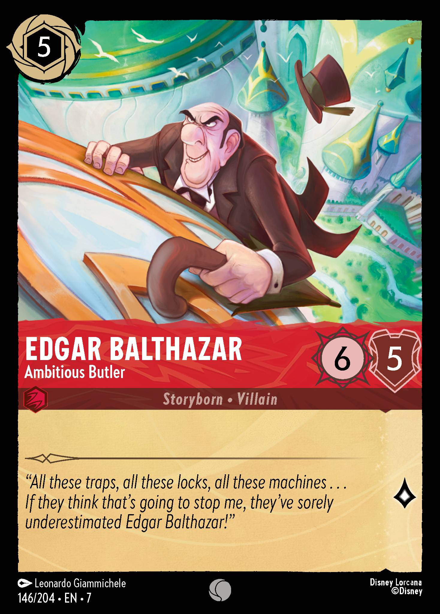 Edgar Balthazar - Ambitious Butler - Common Lorcana Card