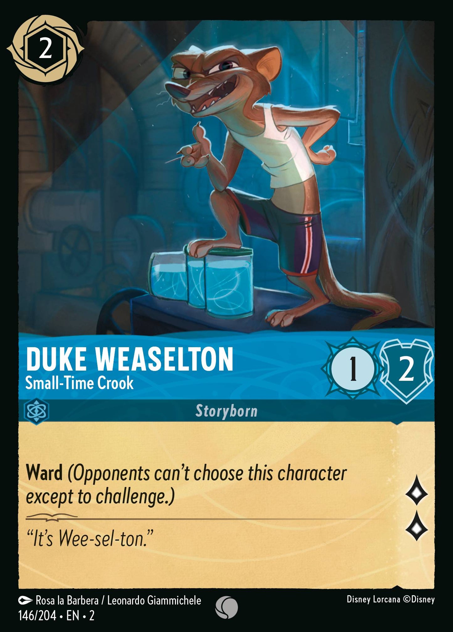 Duke Weaselton - Small-Time Crook - Common Lorcana Card