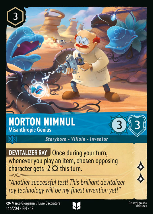Norton Nimnul - Misanthropic Genius - Uncommon Lorcana Card