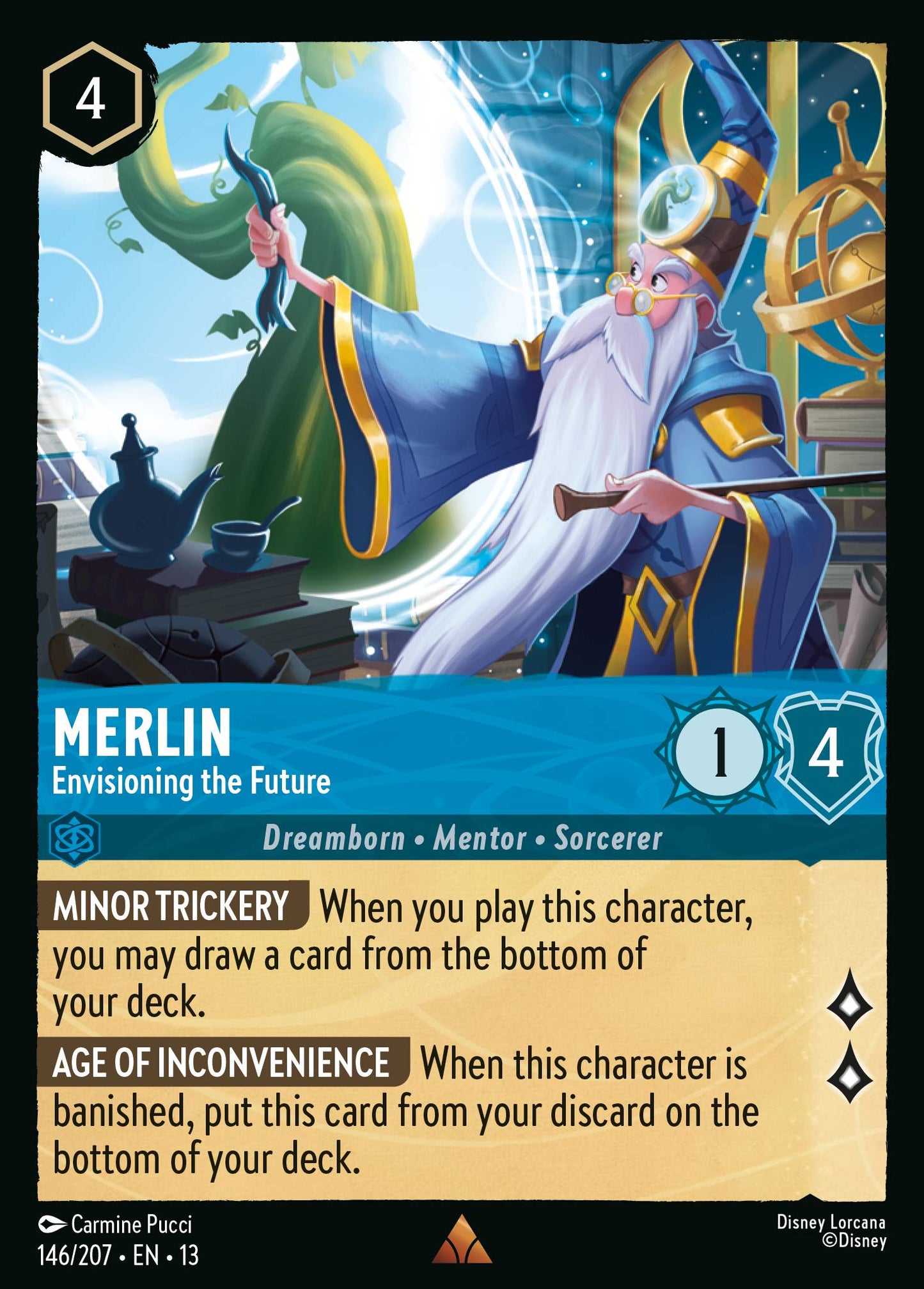 Merlin - Envisioning the Future - Rare Lorcana Card