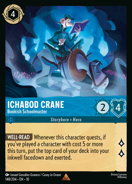Ichabod Crane - Bookish Schoolmaster - Rare Lorcana Card