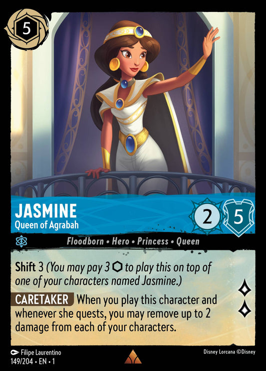 Jasmine - Queen of Agrabah - Rare Lorcana Card
