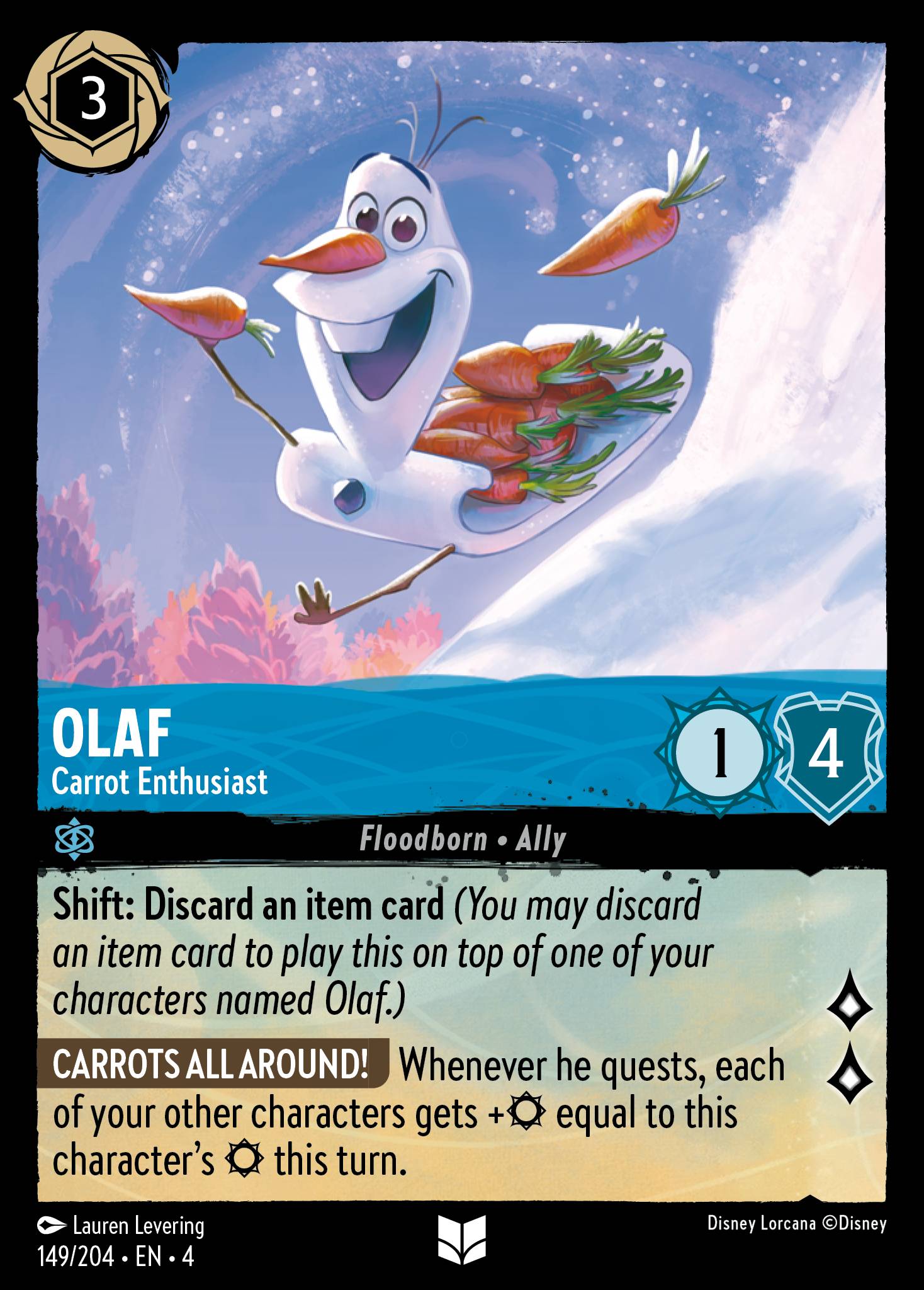 Olaf - Carrot Enthusiast - Uncommon Lorcana Card