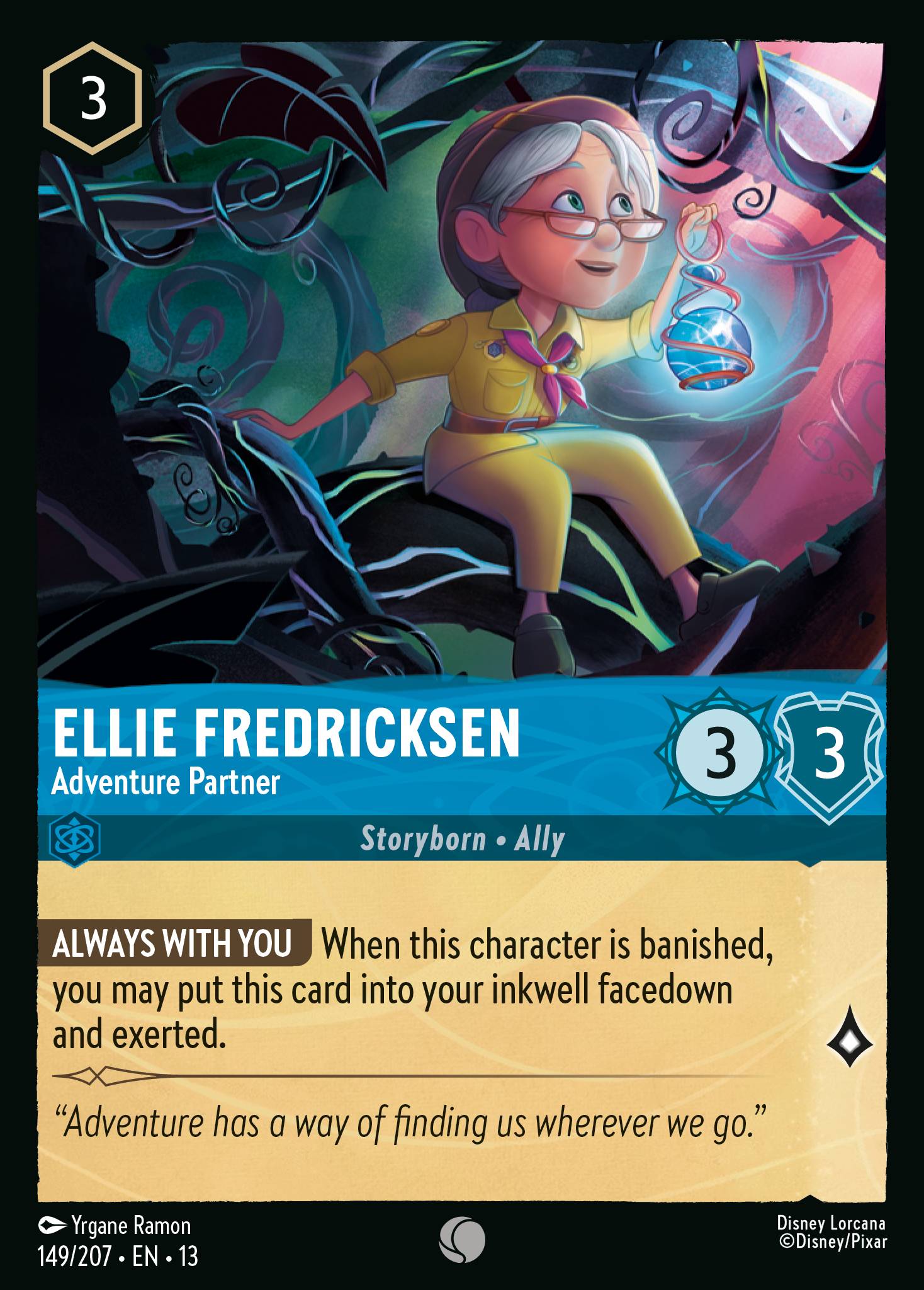Ellie Fredricksen - Adventure Partner - Common Lorcana Card