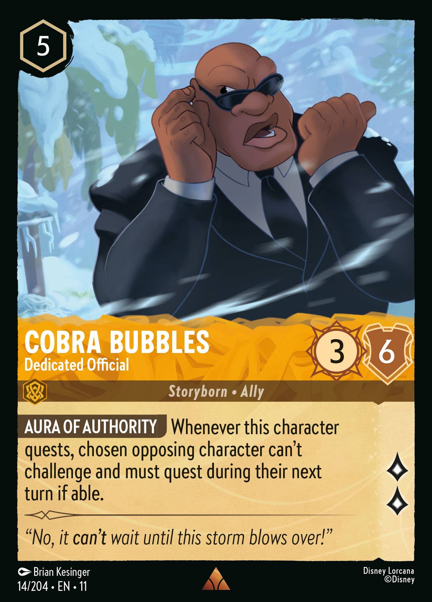Cobra Bubbles - Dedicated Official - Rare Lorcana Card