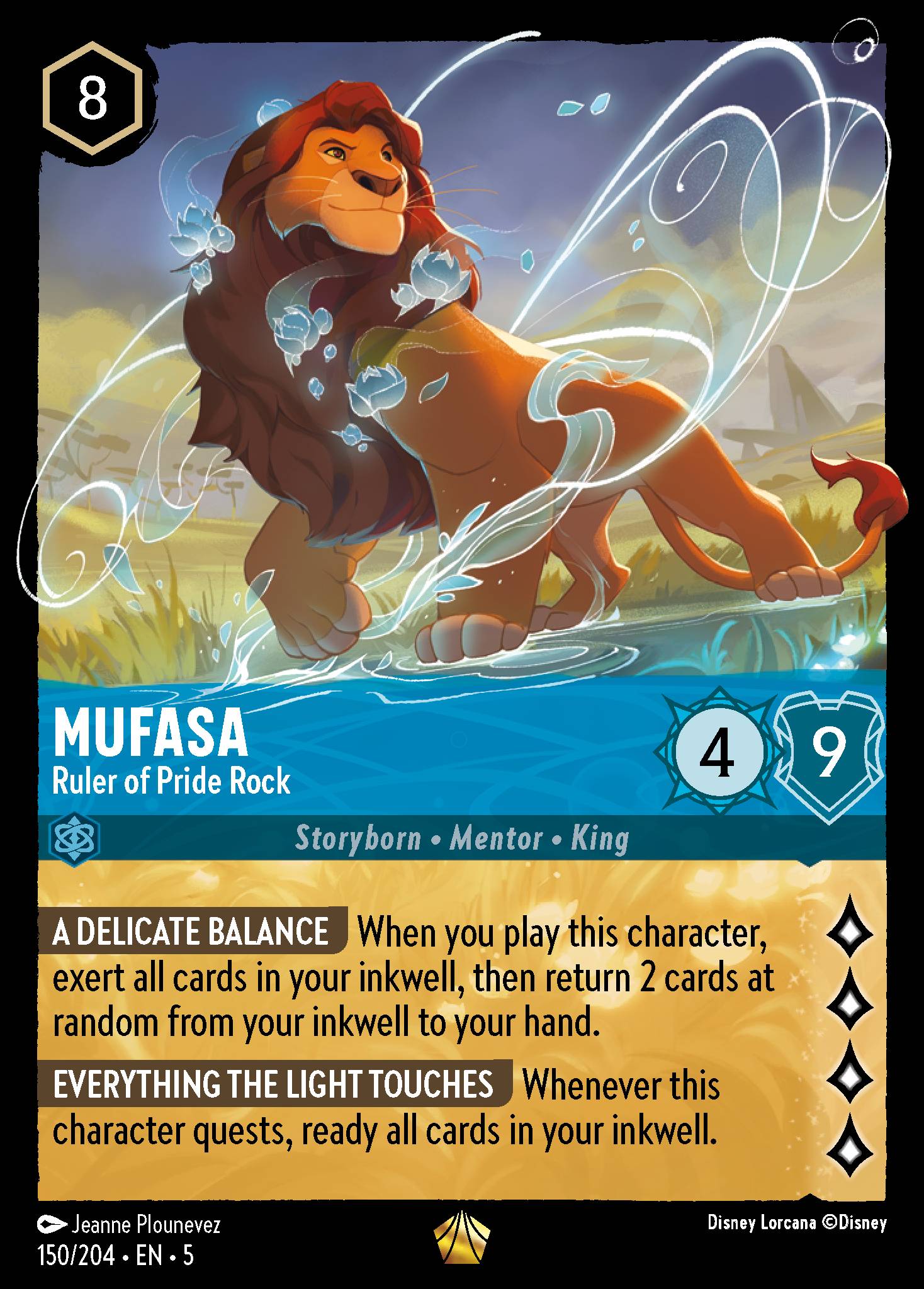 Mufasa - Ruler of Pride Rock - Legendary Lorcana Card