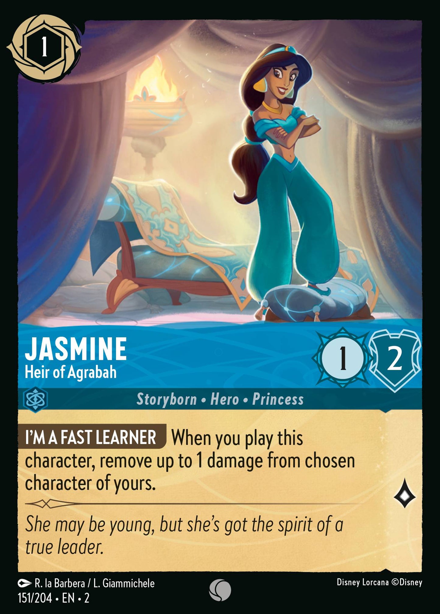 Jasmine - Heir of Agrabah - Common Lorcana Card