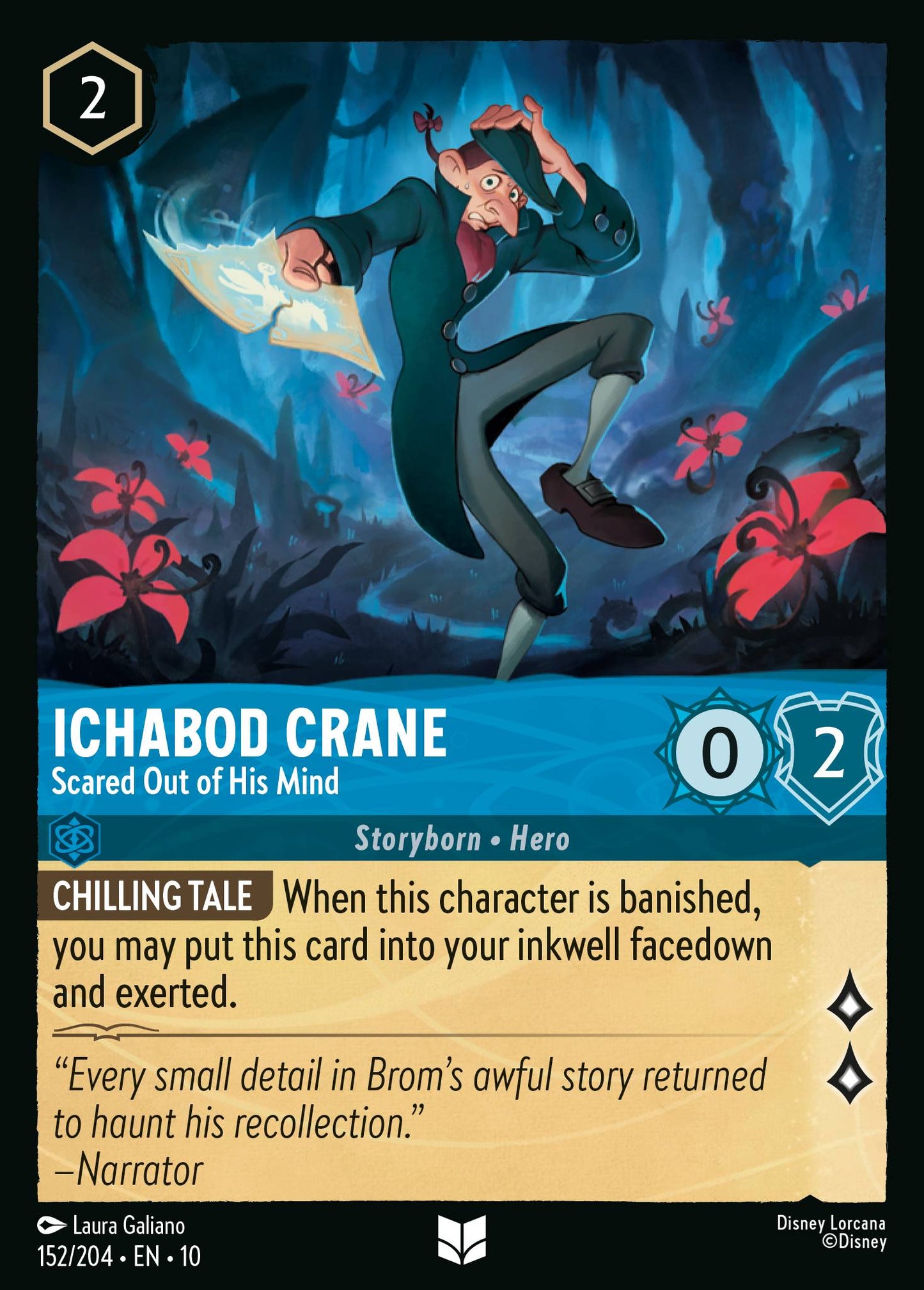Ichabod Crane - Scared Out of His Mind - Uncommon Lorcana Card