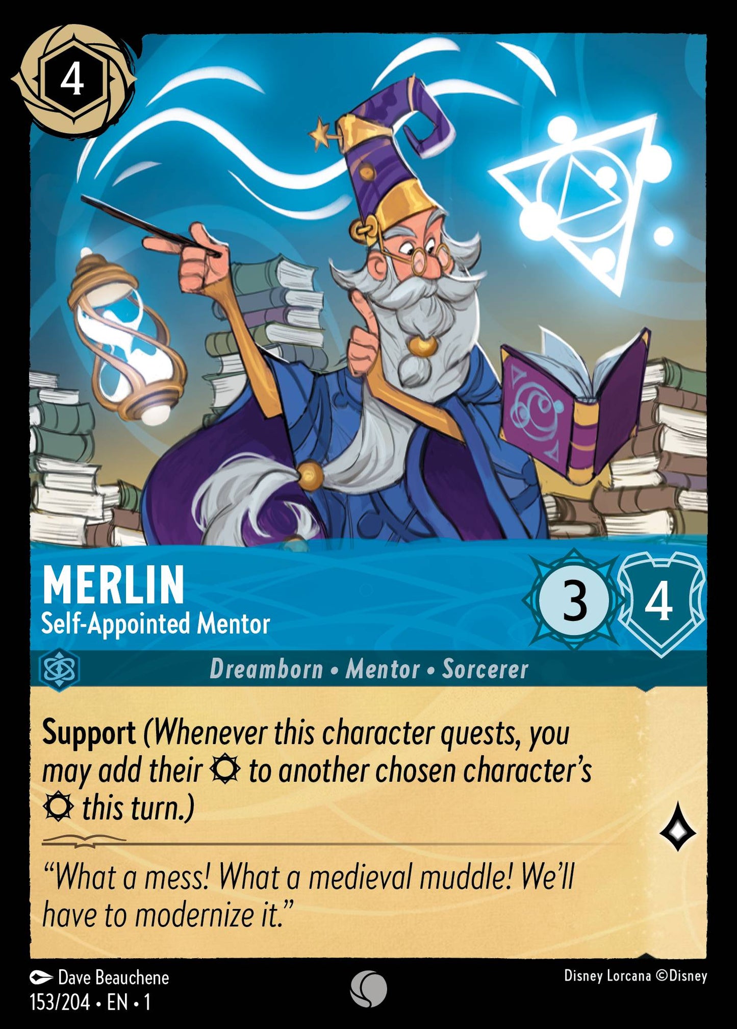 Merlin - Self-Appointed Mentor - Common Lorcana Card