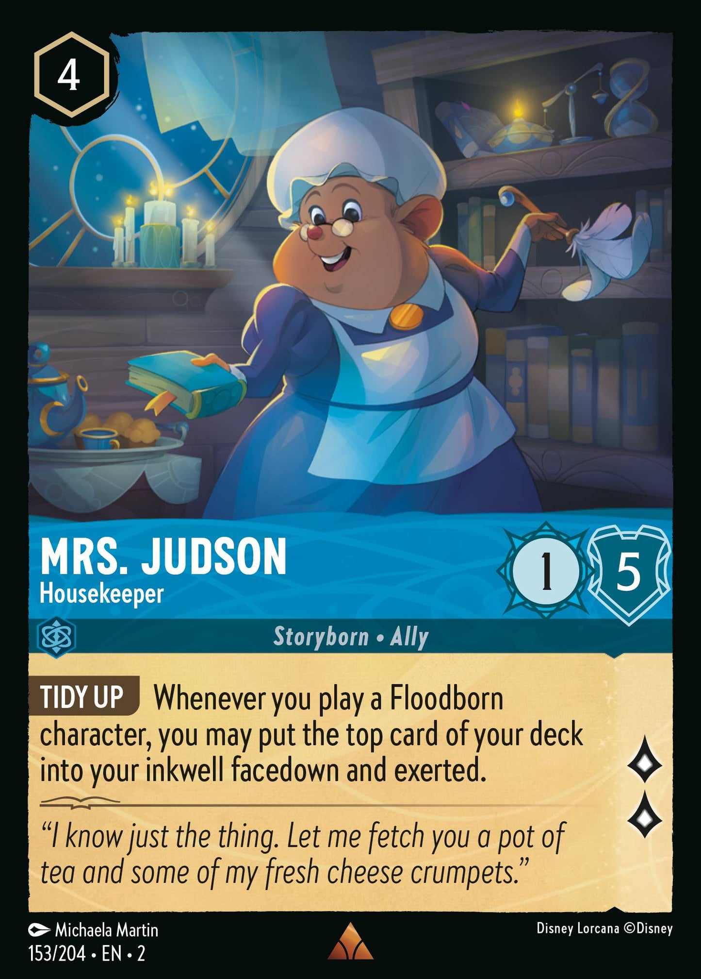 Mrs. Judson - Housekeeper - Rare Lorcana Card