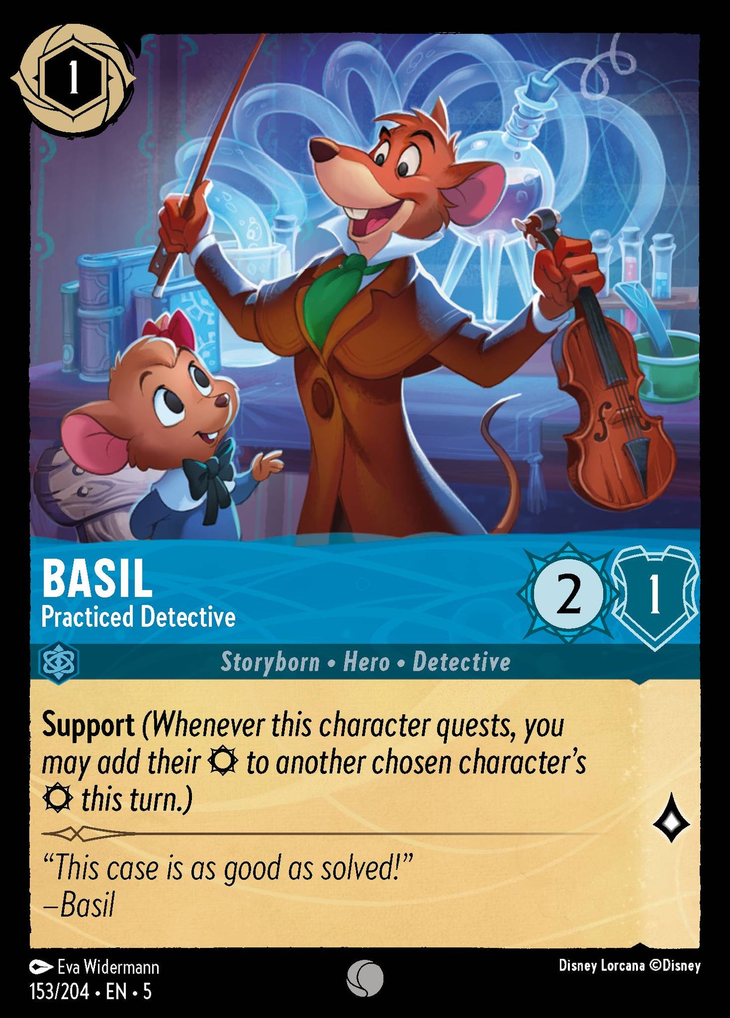 Basil - Practiced Detective - Common Lorcana Card