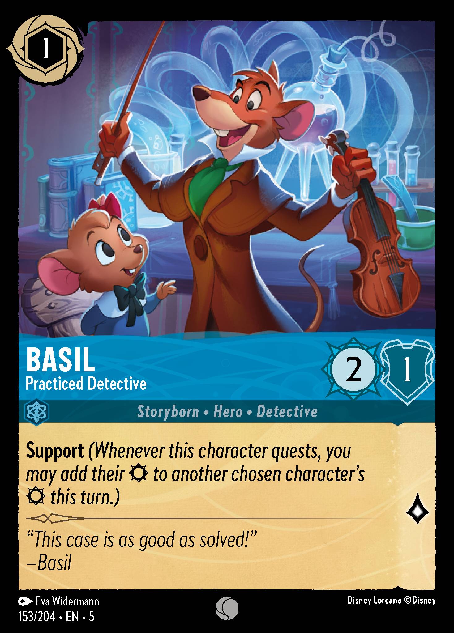 Basil - Practiced Detective - Common Lorcana Card