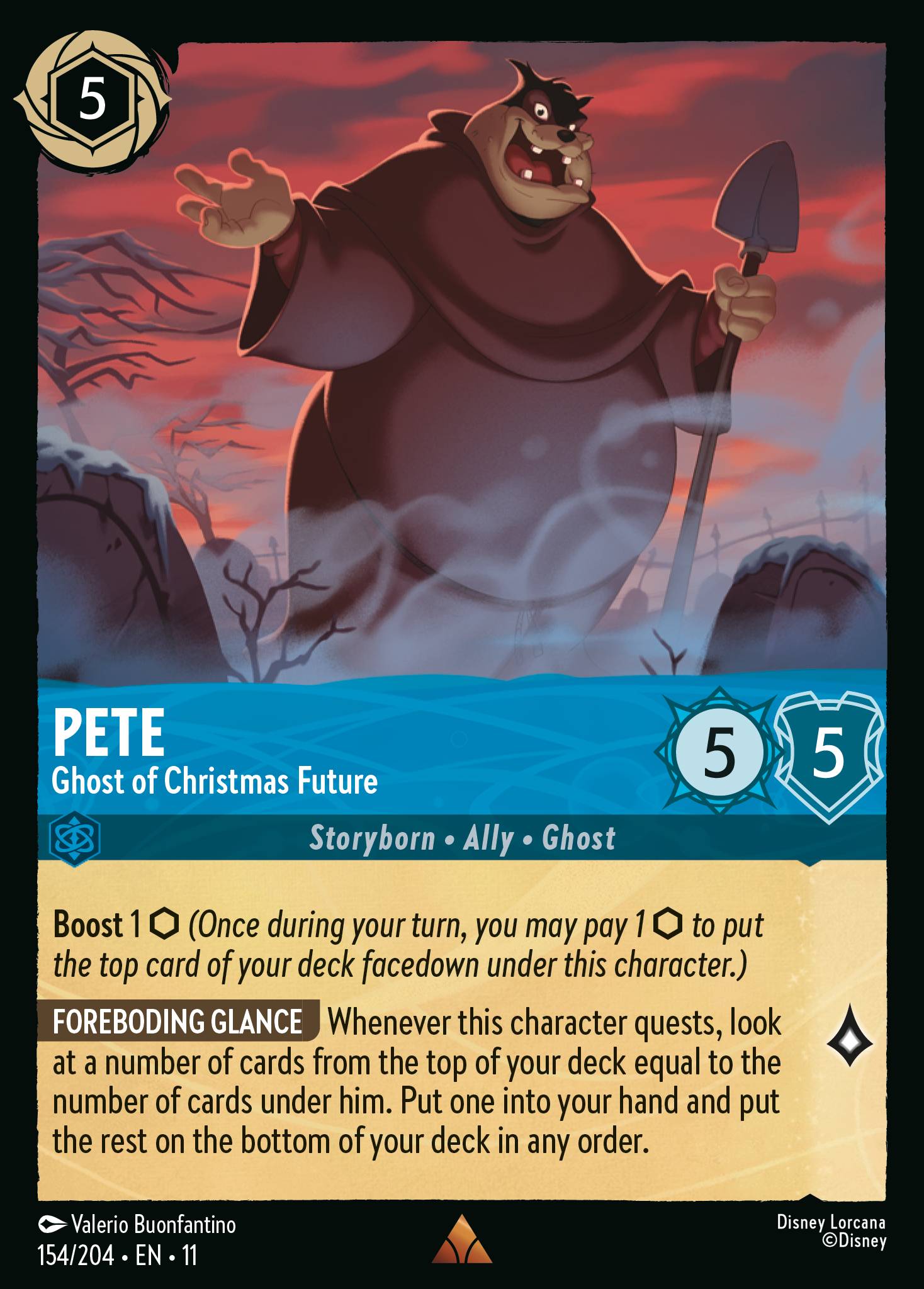 Pete - Ghost of Christmas Future - Rare Lorcana Card