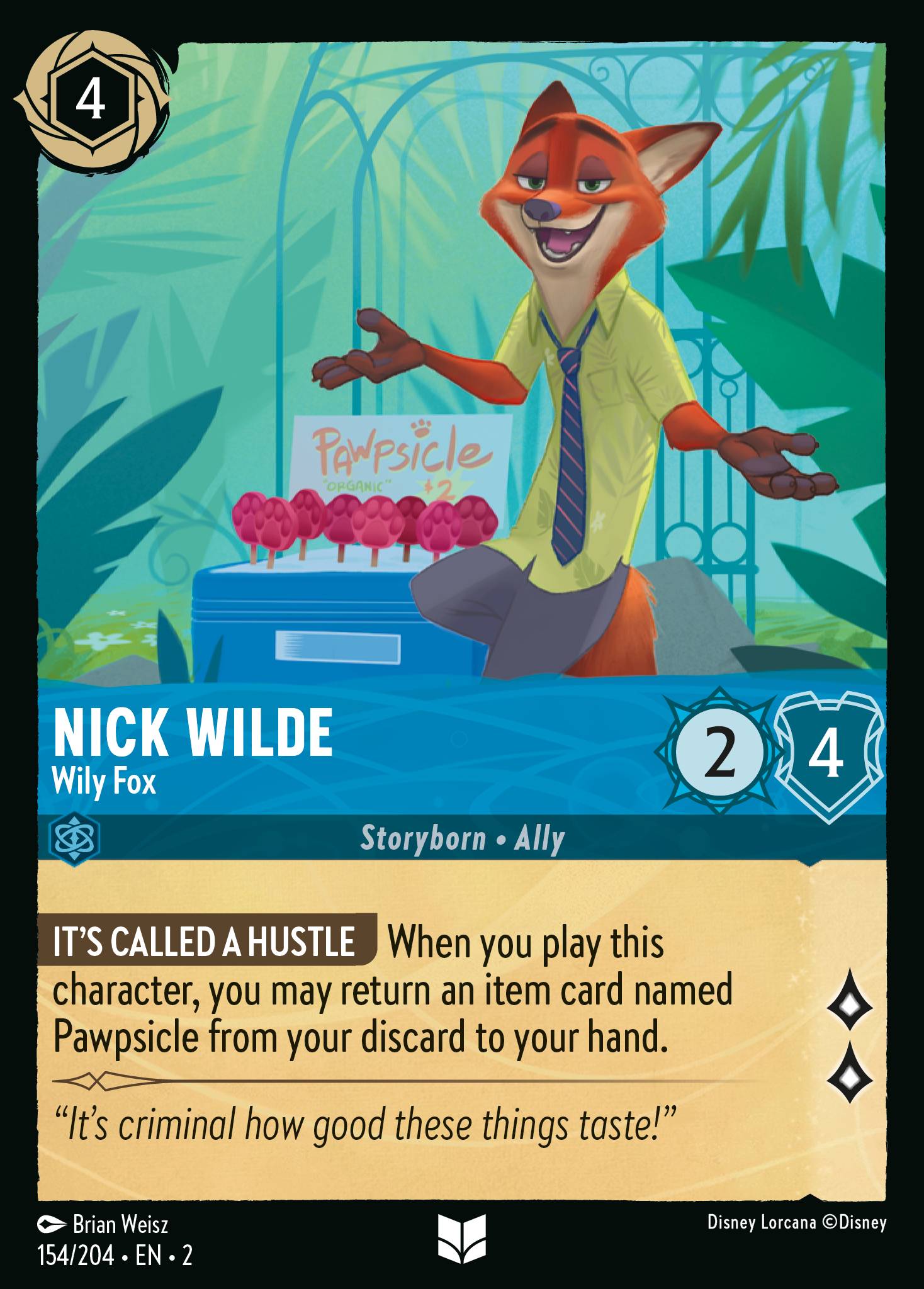 Nick Wilde - Wily Fox - Uncommon Lorcana Card