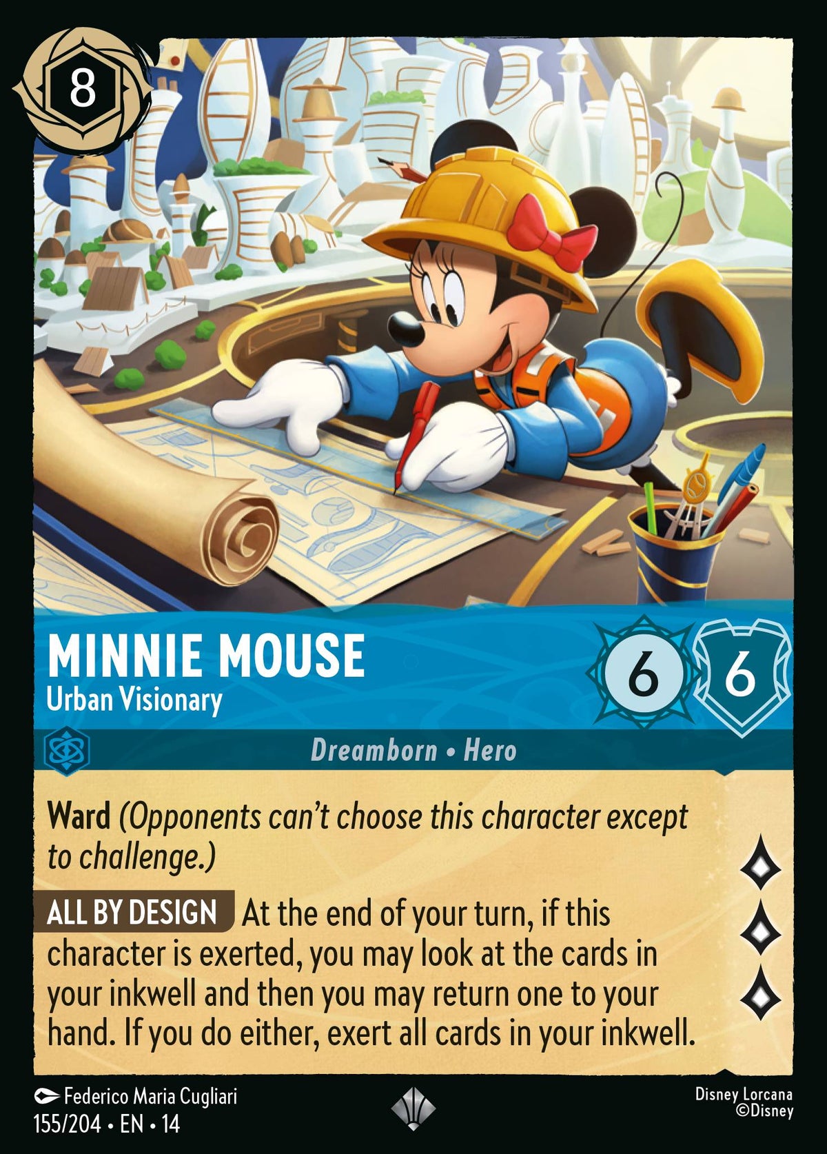 Minnie Mouse - Urban Visionary - Super Rare Lorcana Card