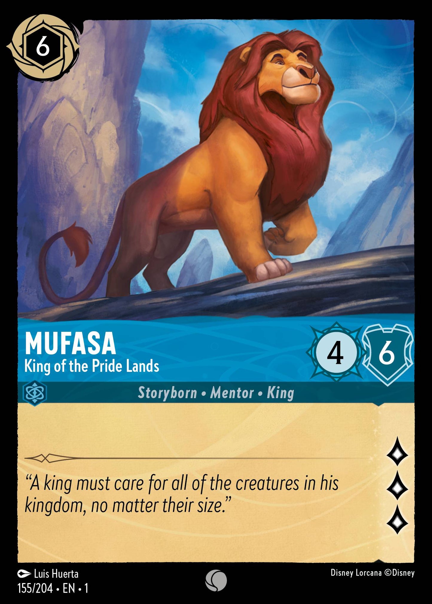 Mufasa - King of the Pride Lands - Common Lorcana Card