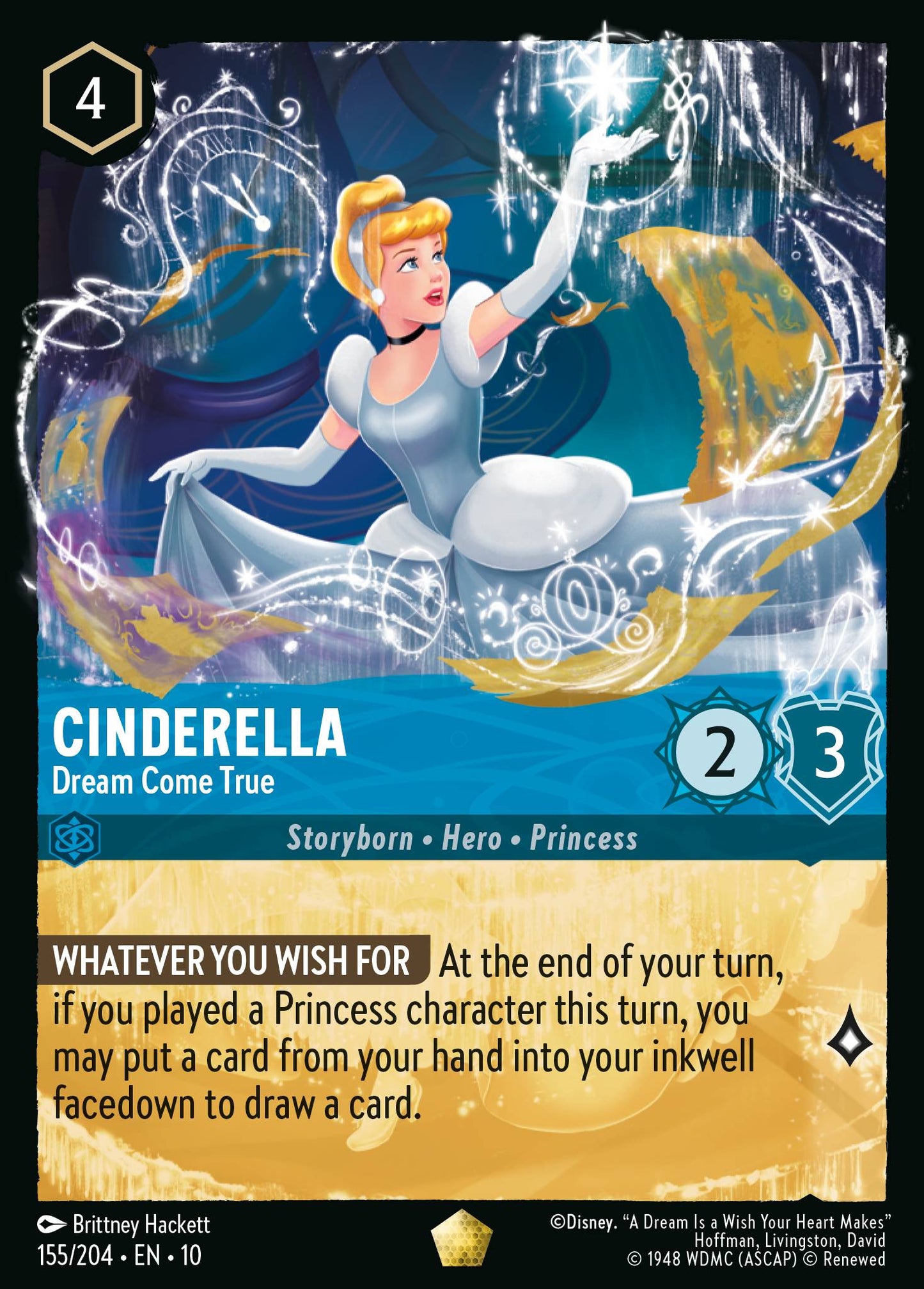 Cinderella - Dream Come True - Legendary Lorcana Card