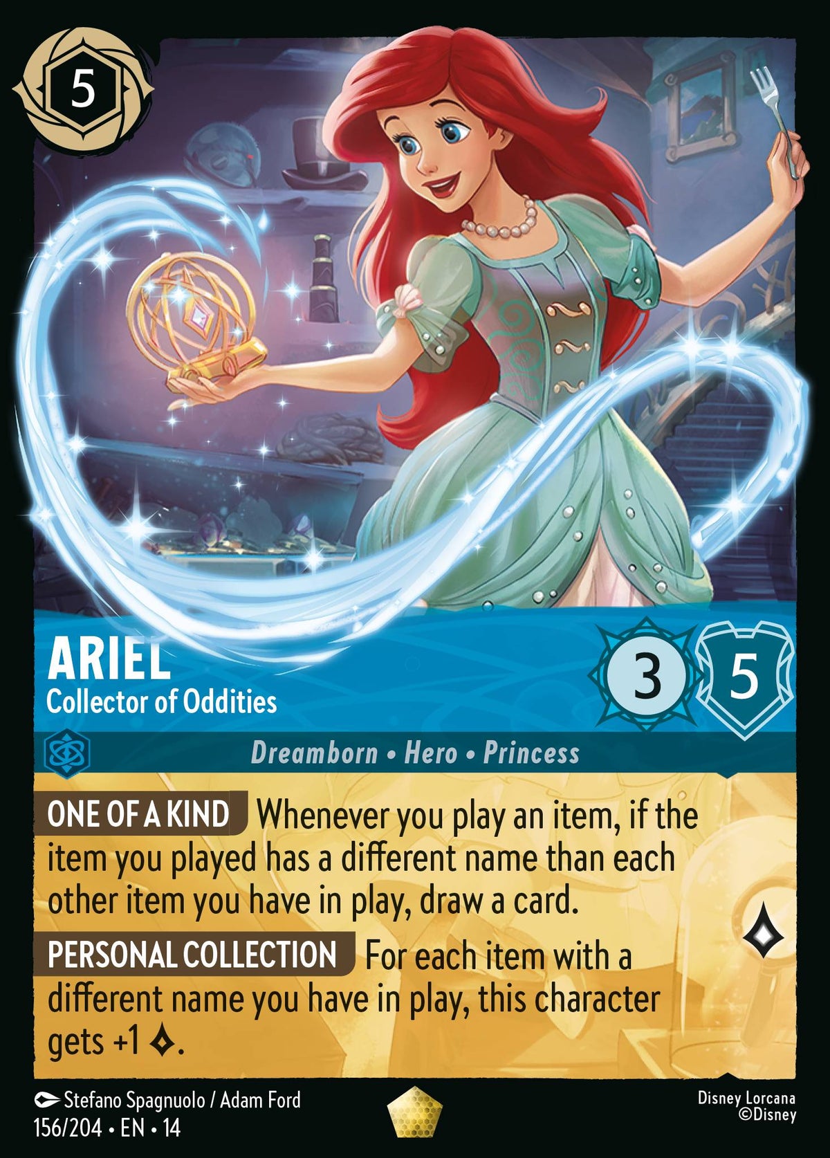Ariel - Collector of Oddities - Legendary Lorcana Card