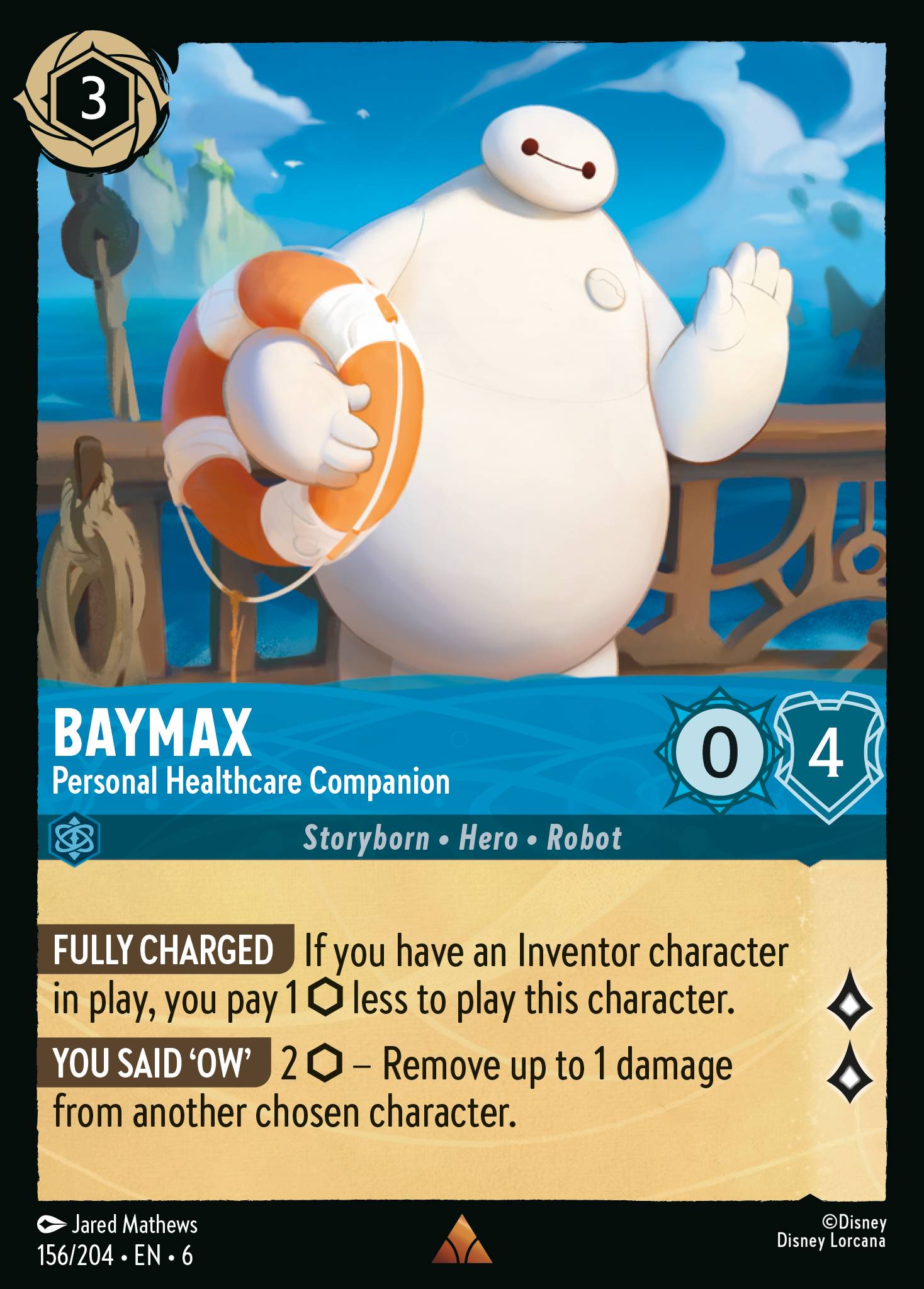 Baymax - Personal Healthcare Companion - Rare Lorcana Card