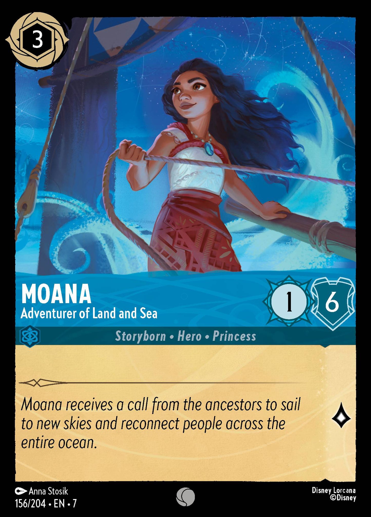 Moana - Adventurer of Land and Sea - Common Lorcana Card