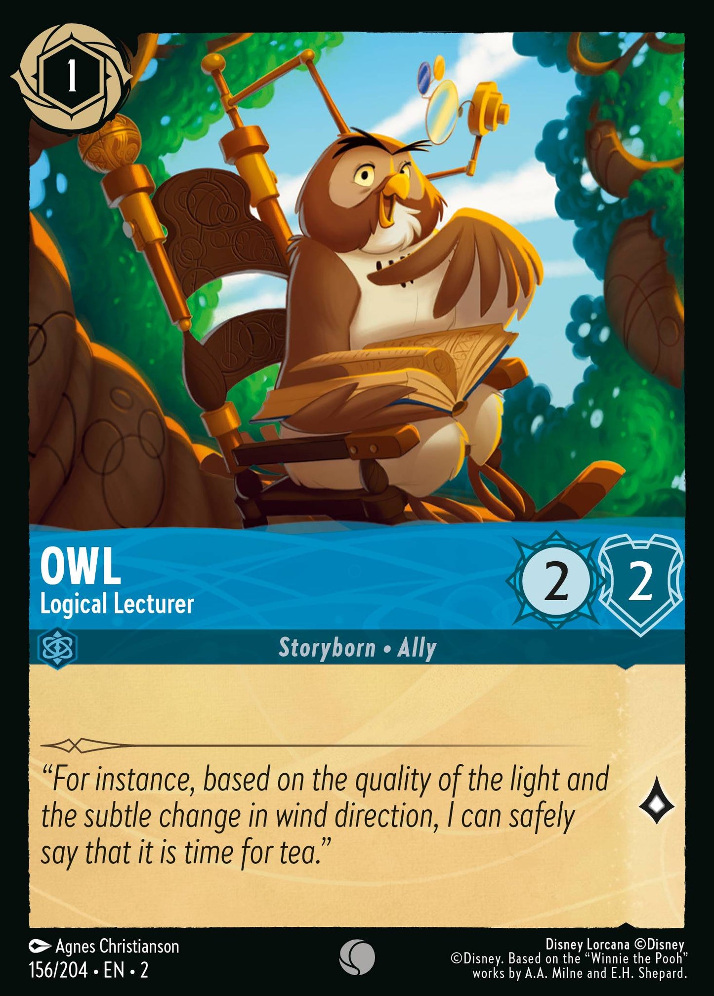 Owl - Logical Lecturer - Common Lorcana Card