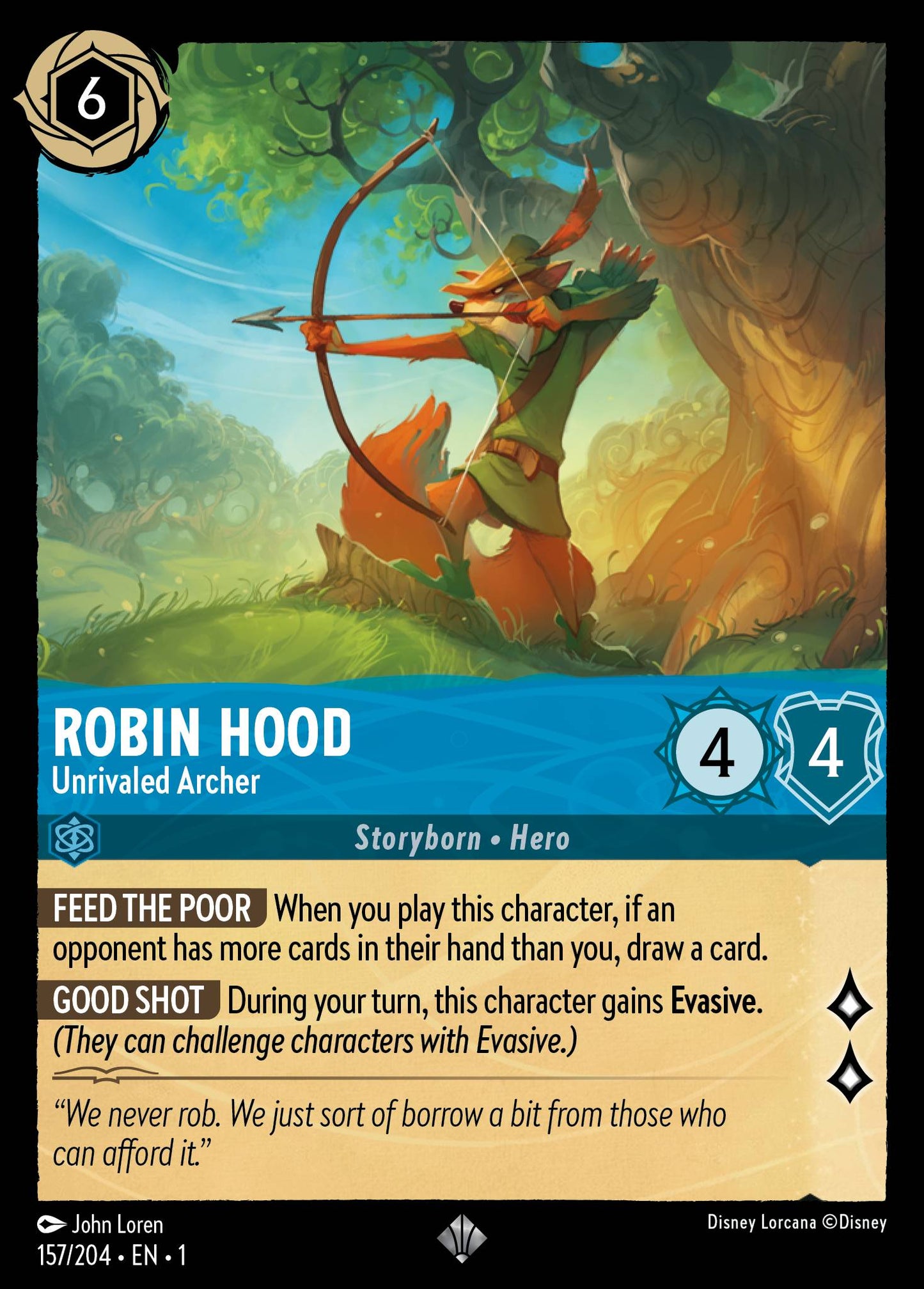 Robin Hood - Unrivaled Archer - Disney Lorcana Card