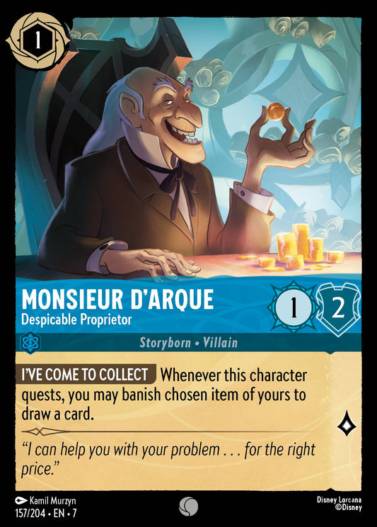 Monsieur D'Arque - Despicable Proprietor - Common Lorcana Card