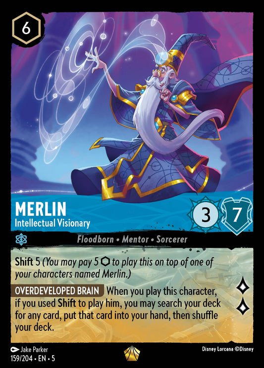 Merlin - Intellectual Visionary - Legendary Lorcana Card
