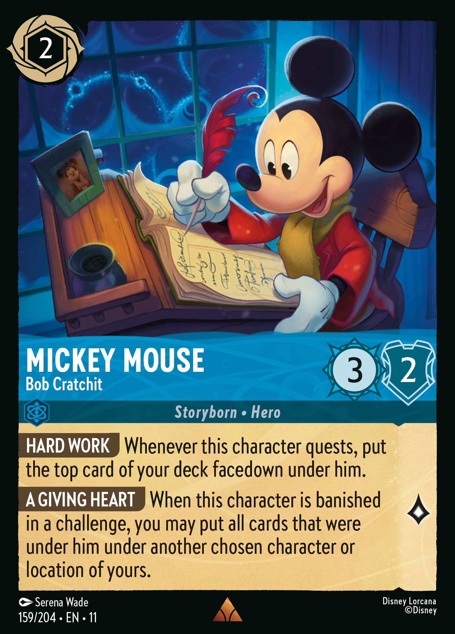Mickey Mouse - Bob Cratchit - Rare Lorcana Card