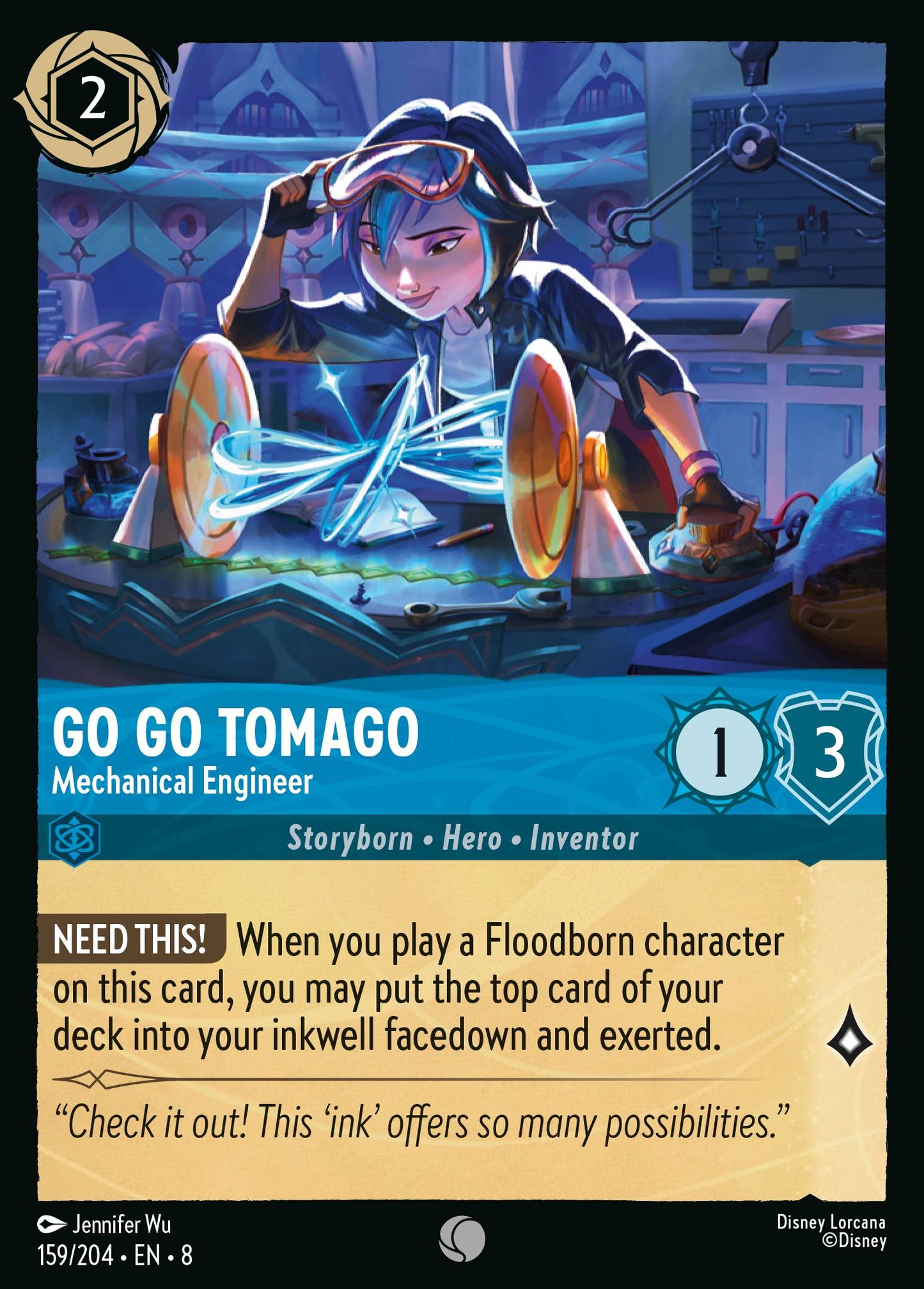 Go Go Tomago - Mechanical Engineer - Common Lorcana Card