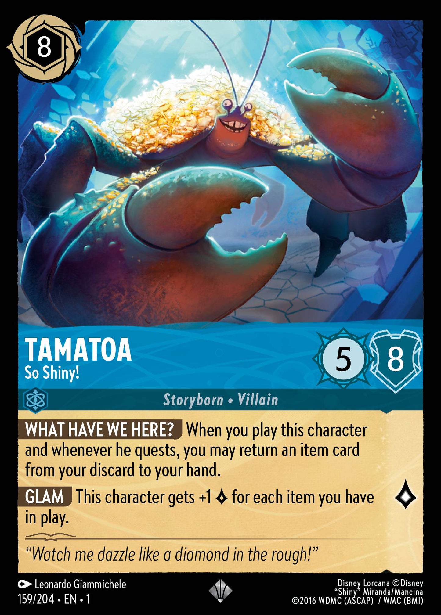 Tamatoa - So Shiny! - Super Rare Lorcana Card