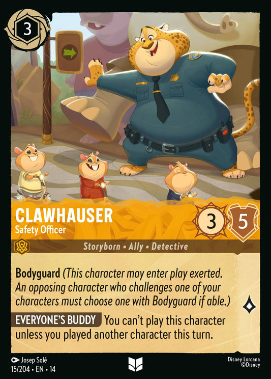 Clawhauser - Safety Officer - Uncommon Lorcana Card