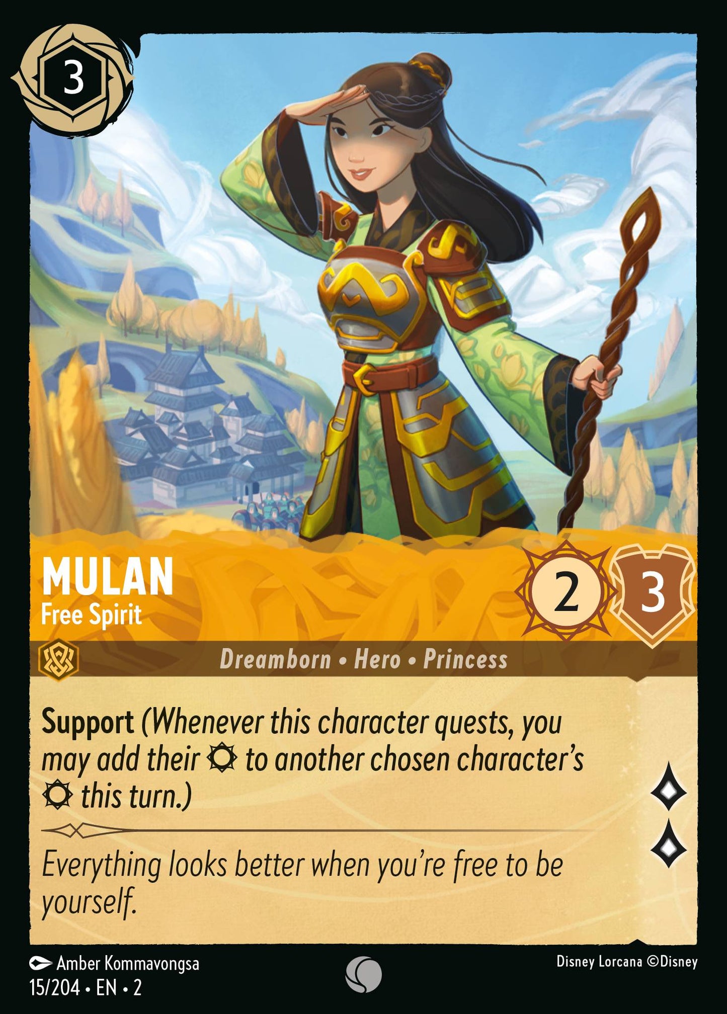 Mulan - Free Spirit - Common Lorcana Card