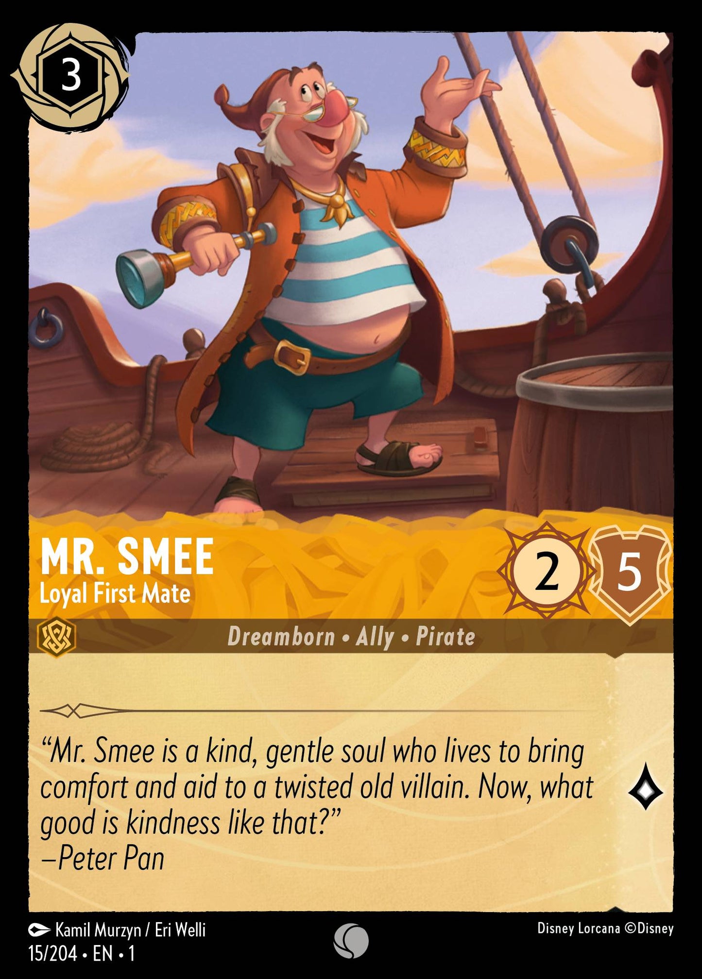 Mr. Smee - Loyal First Mate - Common Lorcana Card
