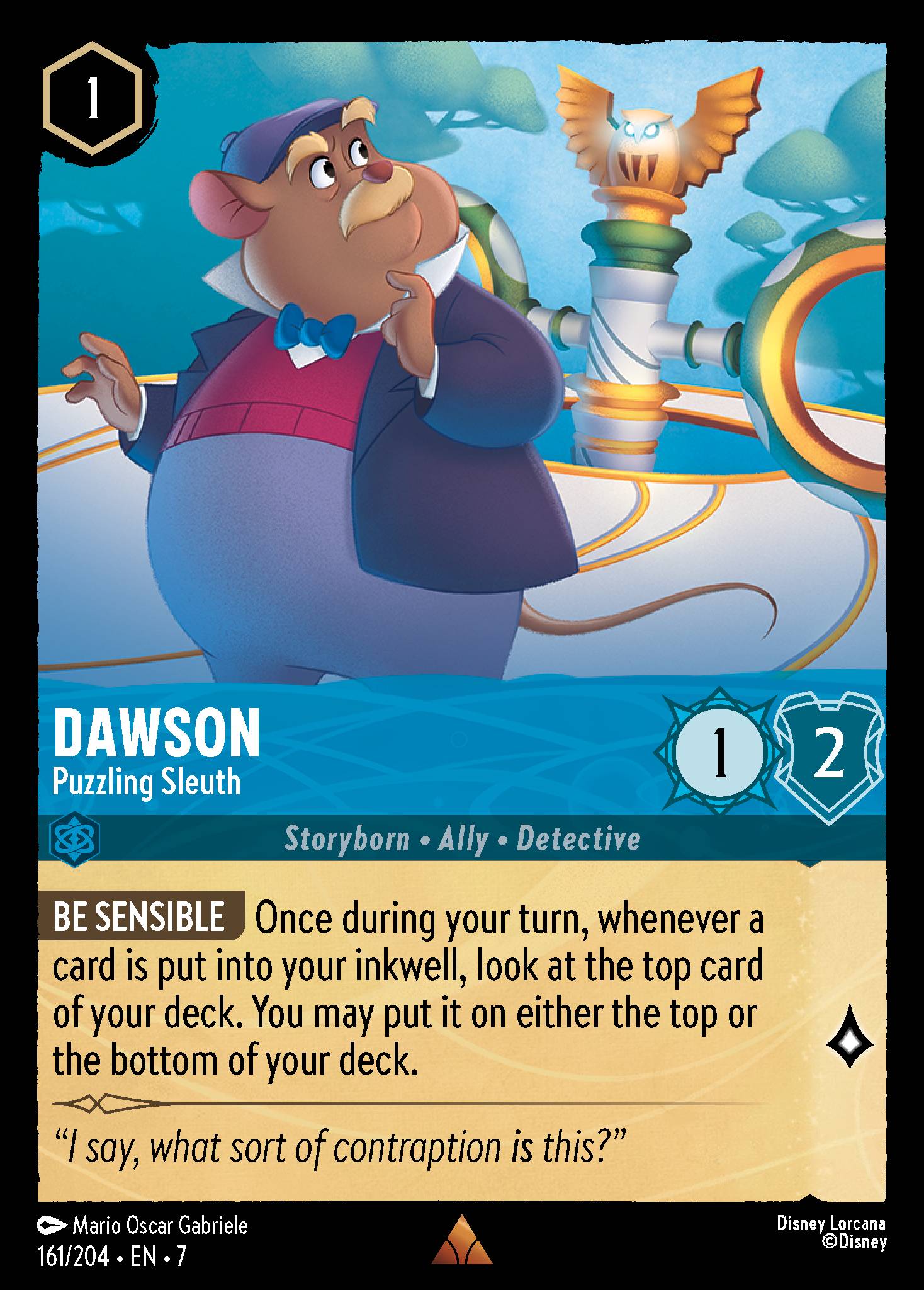 Dawson - Puzzling Sleuth - Rare Lorcana Card
