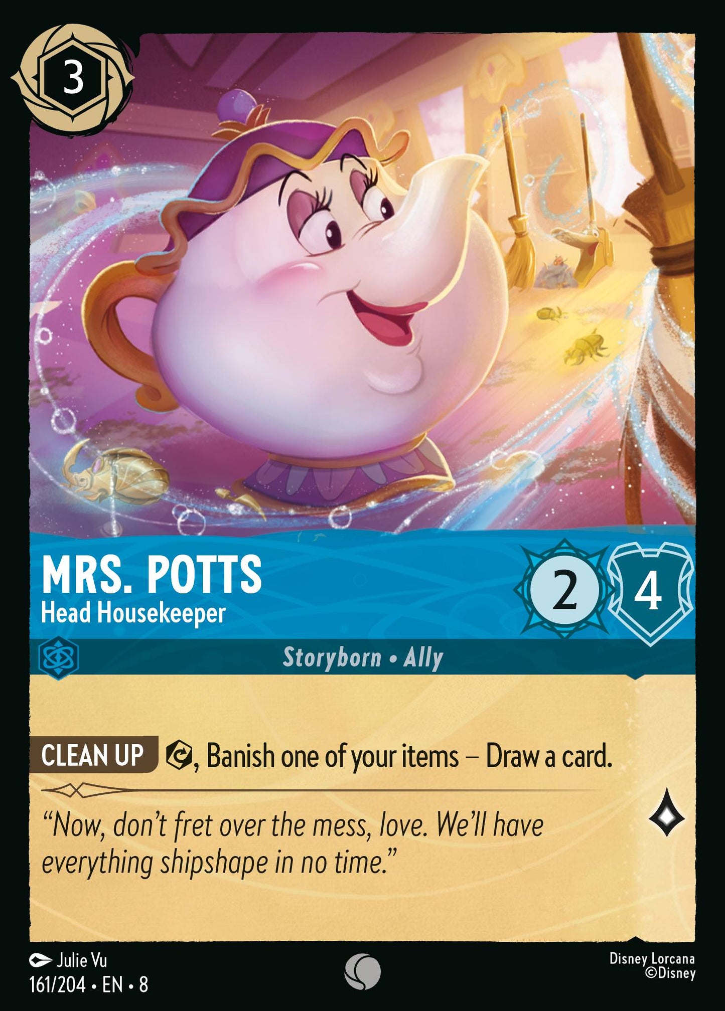 Mrs. Potts - Head Housekeeper - Common Lorcana Card