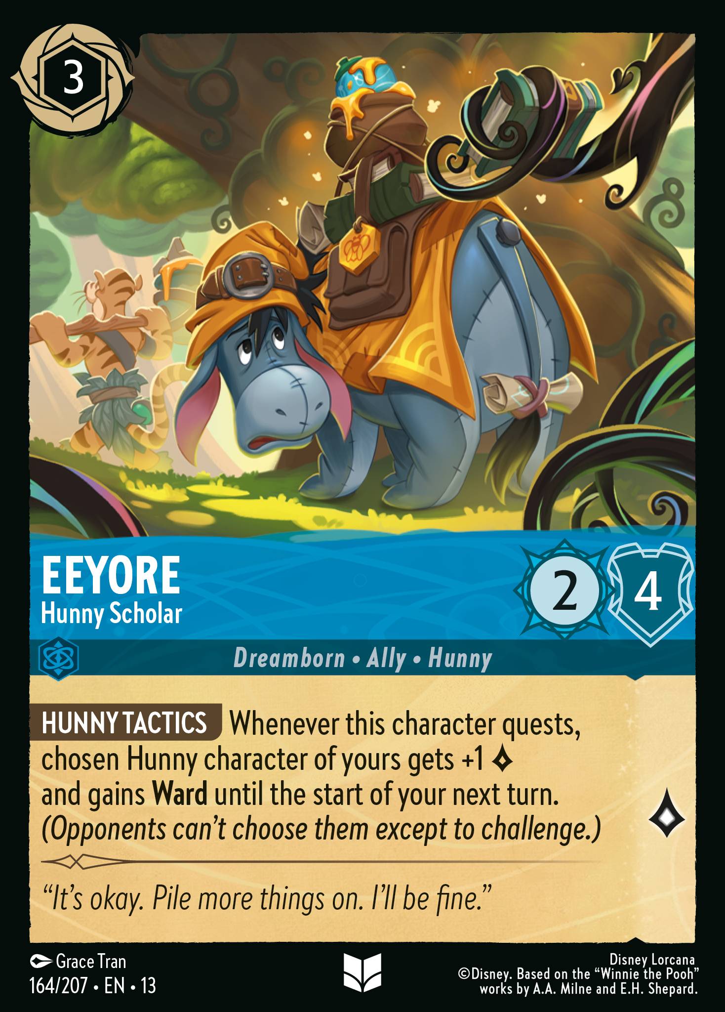 Eeyore - Hunny Scholar - Uncommon Lorcana Card