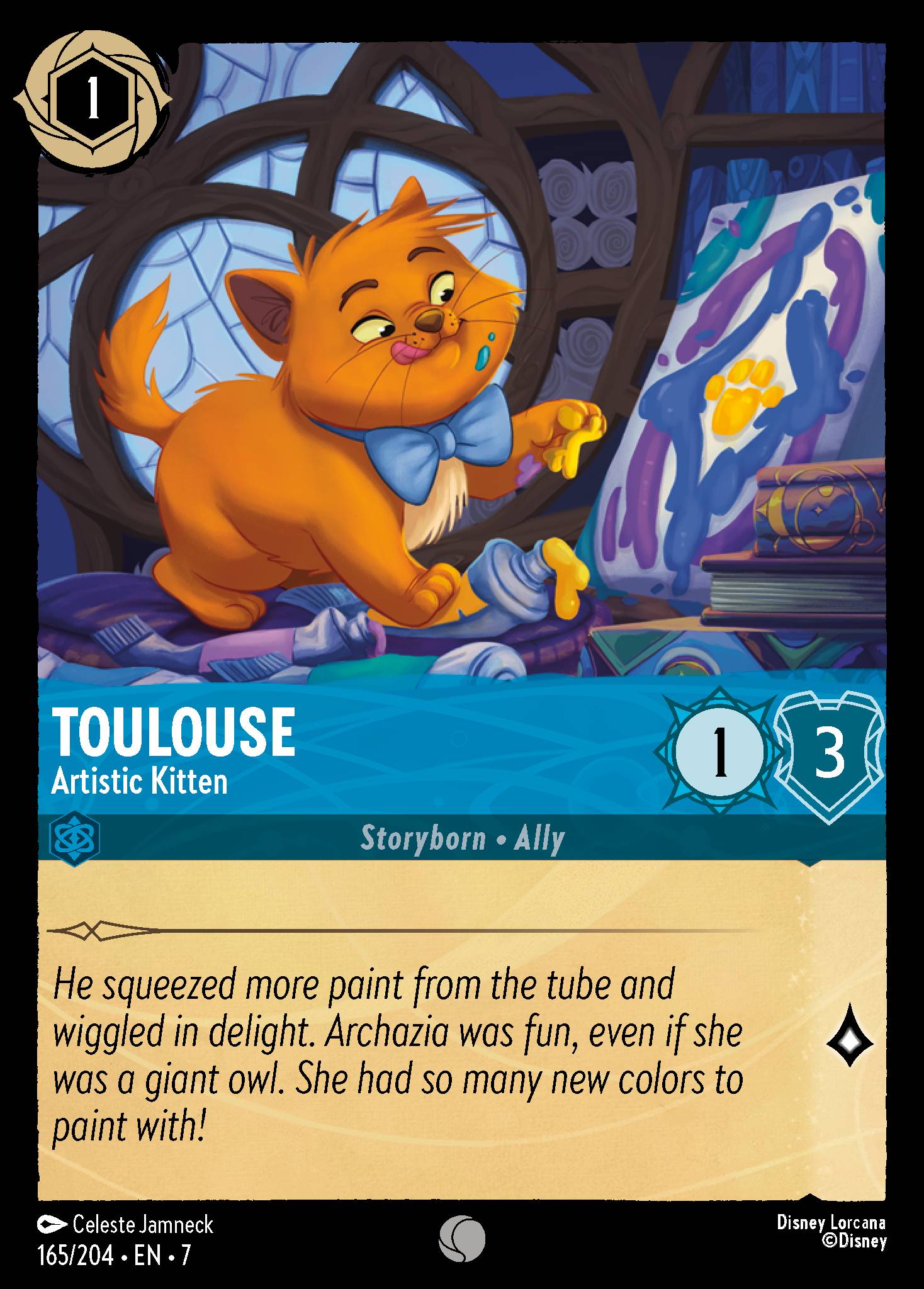 Toulouse - Artistic Kitten - Common Lorcana Card