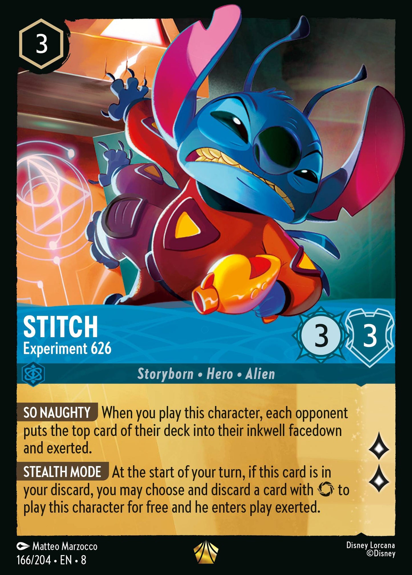 Stitch - Experiment 626 - Legendary Lorcana Card
