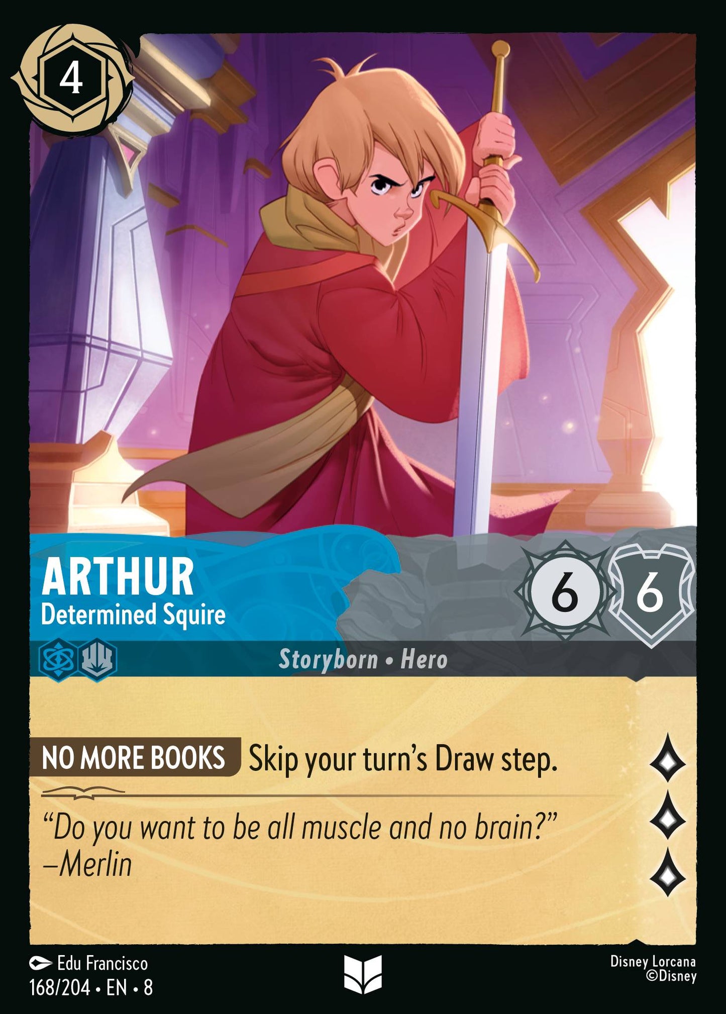 Arthur - Determined Squire - Uncommon Lorcana Card