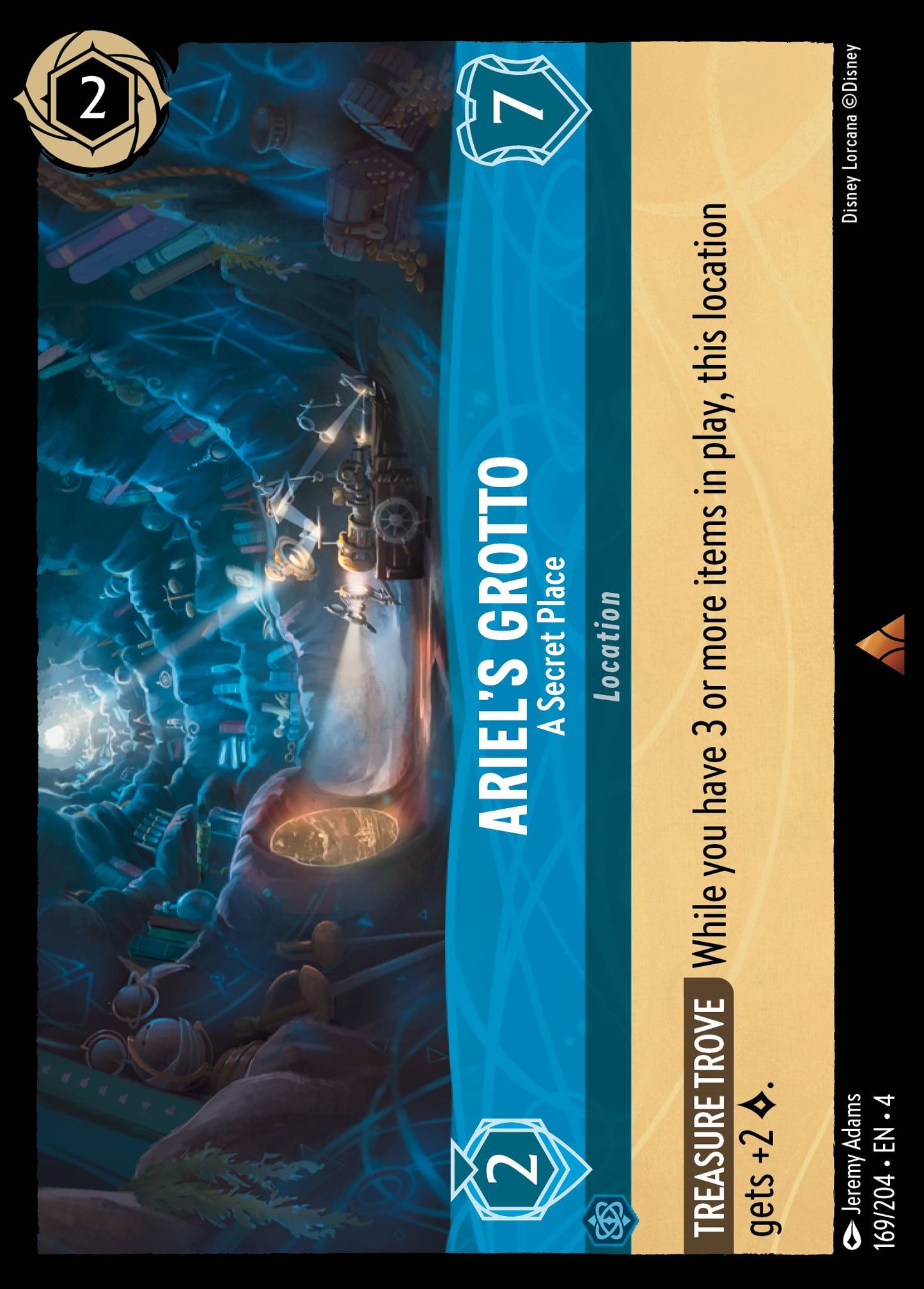 Ariel's Grotto - A Secret Place - Rare Lorcana Card